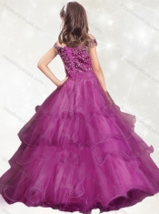 Modest Off the Shoulder Mini Quinceanera Dress with Beading and Ruffled Layers