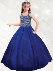 New Arrivals Straps Royal Blue Mini Quinceanera Dress with Beading