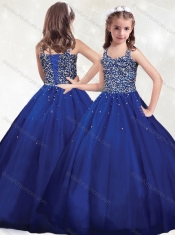 New Arrivals Straps Royal Blue Mini Quinceanera Dress with Beading