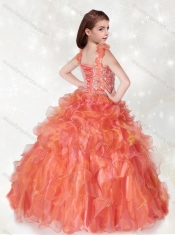 New StyleAdorable  Beaded and Ruffled Little Girl Pageant Dress with Straps