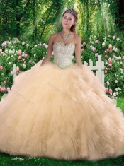 2016 New Style Sweetheart Beading Quinceanera Dressesin Champagne