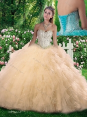 2016 New Style Sweetheart Beading Quinceanera Dressesin Champagne