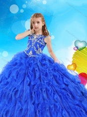 Beautiful Beaded and Ruffled Adorable Little Girl Pageant Dress with Off the Shoulder