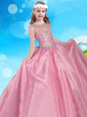 Beautiful See Through Beaded Bodice Mini Quinceanera Dress with Zipper Up