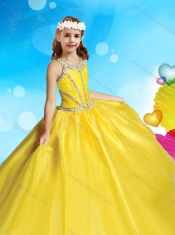 Classical Beaded Decorated Scoop Mini Quinceanera Dress in Tulle