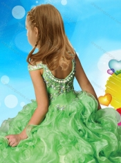 Comfortable Scoop Cap Sleeves Mini Quinceanera Dress with Beading and Ruffles