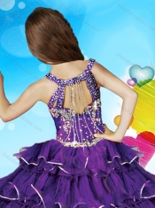 Discount Beaded and Ruffled Layers Adorable Little Girl Pageant Dress with Straps