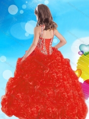 Elegant Beaded and Ruffled Red Mini Quinceanera Dress with Square