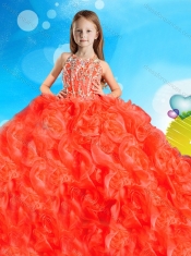 Elegant Beaded and Ruffled Red Mini Quinceanera Dress with Square