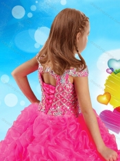 Exclusive Spaghetti Straps Adorable Little Girl Pageant Dress with Beading and Ruffles