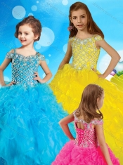 Exclusive Spaghetti Straps Adorable Little Girl Pageant Dress with Beading and Ruffles