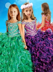Exclusive Spaghetti Straps Cap Sleeves Mini Quinceanera Dress with Beading and Ruffles