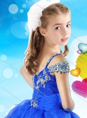 Fashionable Beaded and Ruffled Layers Mini Quinceanera Dress in Royal Blue