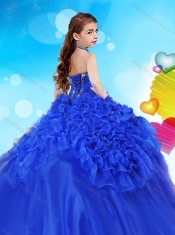 Gorgeous Halter Top Big Puffy Adorable Little Girl Pageant Dress with Beading and Ruffles
