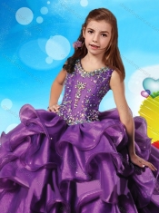 Hot Sale V Neck Beaded and Ruffled Layers Mini Quinceanera Dress