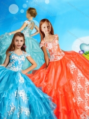 Lovely Applique and Beaded Adorable Little Girl Pageant Dress with Cap Sleeves