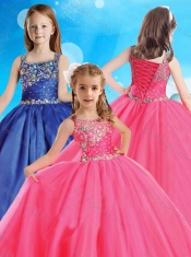 New Arrivals Square Puffy Skirt Adorable Little Girl Pageant Dress with Beading