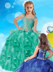 New Style Beaded and Ruffled Straps Mini Quinceanera Dress in Red