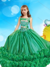 Perfect Straps Organza Mini Quinceanera Dress with Beading and Ruffled Layers