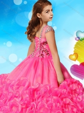 See Through Beaded Decorated Cap Sleeves Mini Quinceanera Dress with Scoop