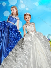 See Through High Neck Beaded Mini Quinceanera Dress with Cap Sleeves