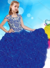 Sophisticated Halter Top Cap Sleeves Sophisticated Halter Top Cap Sleeves Mini Quinceanera Dress with Beading and Ruffles Dress with Beading and Ruffles