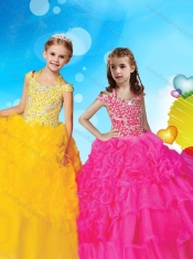 Sophisticated Halter Top Cap Sleeves Sophisticated Halter Top Cap Sleeves Mini Quinceanera Dress with Beading and Ruffles Dress with Beading and Ruffles