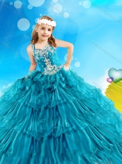Top Selling Straps Criss Cross Mini Quinceanera Dress with Beading and Ruffled Layers