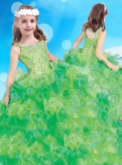Wonderful Straps Two Tone Adorable Little Girl Pageant Dress with Beading and Ruffles