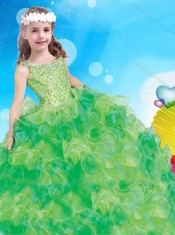 Wonderful Straps Two Tone Adorable Little Girl Pageant Dress with Beading and Ruffles