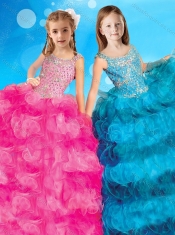 Wonderful Straps Two Tone Adorable Little Girl Pageant Dress with Beading and Ruffles