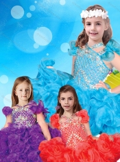 Exclusive Beaded and Ruffled Halter Top Mini Quinceanera  Dress with Criss Cross