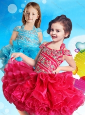 Exclusive Beaded and Ruffled Layers Adorable Little Girl Pageant Dress with Open Back