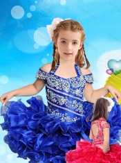 Exclusive Beaded and Ruffled Layers Adorable Little Girl Pageant Dress with Open Back