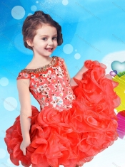 New Arrivals Beaded and Ruffled Scoop Adorable Little  Girl Pageant Dress in Royal Blue