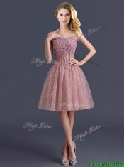 Gorgeous Off the Shoulder Cap Sleeves ama Dresses with Appliques