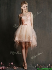 Hot Sale Mini Length Tulle Dama Dresses with Belt