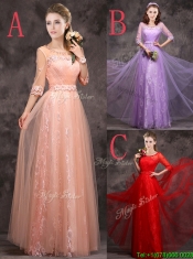 Latest Applique and Beaded Red Dama Dresses in Tulle and Lace