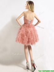 Lovely Beaded and Ruffled Puffy Skirt Dama Dresses in Tulle