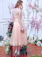 Luxurious One Shoulder Prom Dresses with Bowknot and Hand Made Flowers