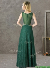 Luxurious V Neck Dark Green Dama Dresses with Appliques and Beading