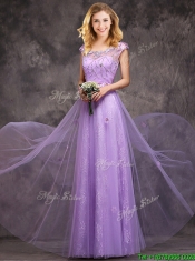 New Arrivals Beaded and Applique Long Dama Dresses in Lavender