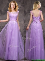 New Arrivals Beaded and Applique Long Dama Dresses in Lavender