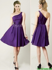 Top Selling Mini Length Ruching Dama Dresses in Purple