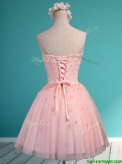 Exquisite Applique and Beaded Sweetheart Prom Dresses in Mini Length