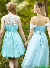 Most Popular Light Blue Dama Dresses with Appliques for Spring