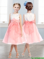 Beautiful Scoop Tulle Little Girl Pageant Dress with Hand Made Flowers and  Ruffles