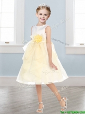 Beautiful Scoop Tulle Little Girl Pageant Dress with Hand Made Flowers and  Ruffles