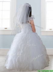 Discount Organza Straps  Mini Quinceanera Dresses with Sequins and Ruffles