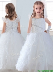 Discount Organza Straps Mini Quinceanera Dresses with Sequins and Ruffles